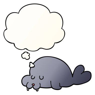 çizgi film mors ve pürüzsüz degrade tarzında düşünce balonu