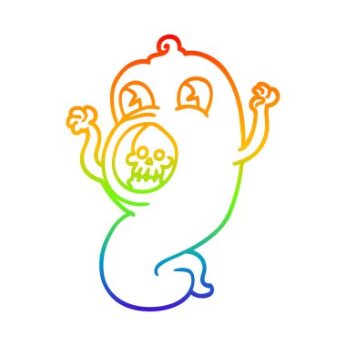 gökkuşağı gradyan çizgi çizim ürkütücü karikatür hayalet