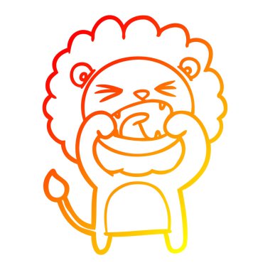 sıcak degrade çizgi çizim karikatür aslan