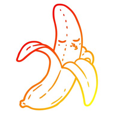 sıcak degrade çizgi çizim karikatür muz