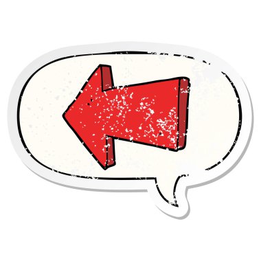karikatür işaret ok ve konuşma balonu sıkıntılı etiket
