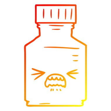 sıcak degrade çizgi çizim karikatür hap kavanoz