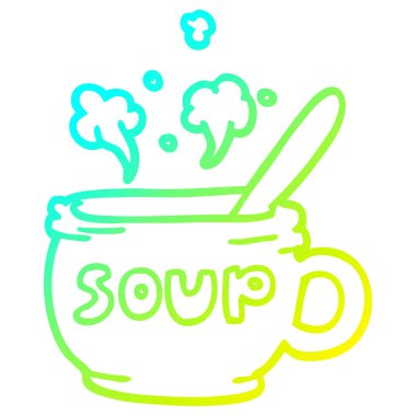 sıcak çorba soğuk degrade çizgi çizim karikatür