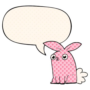 çizgi roman tarzında karikatür tavşan tavşan ve konuşma balonu