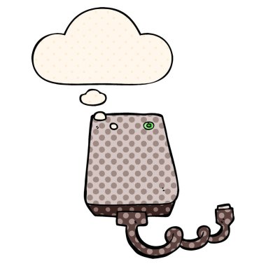 çizgi film sabit disk ve çizgi roman tarzında düşünce balonu