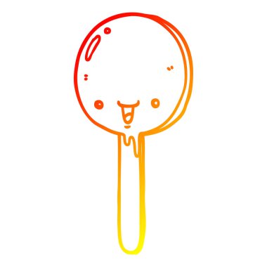 sıcak degrade çizgi çizim karikatür şeker lolipop