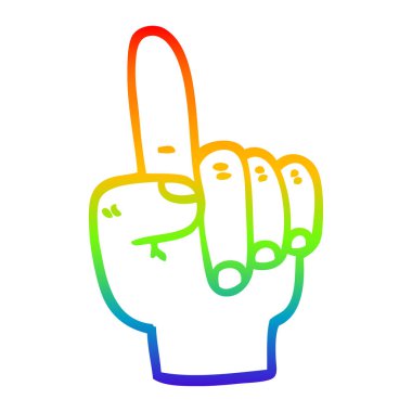 gökkuşağı gradyan çizgi çizim karikatür işaret eli