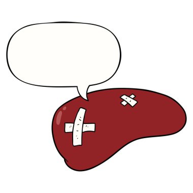 karikatür karaciğer ve konuşma balonu tamir