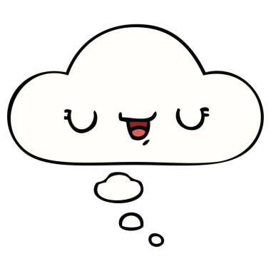 mutlu karikatür ifade ve düşünce balonu