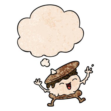 smore karikatür ve grunge doku desen tarzında düşünce balonu