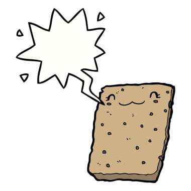 karikatür bisküvi ve konuşma balonu