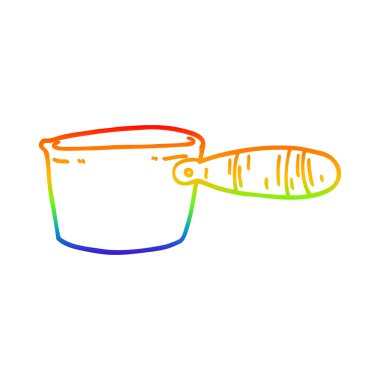 gökkuşağı gradyan çizgi çizim karikatür pişirme tavası