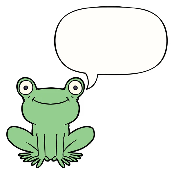 Cartoon frog and speech bubble — Stock Vector