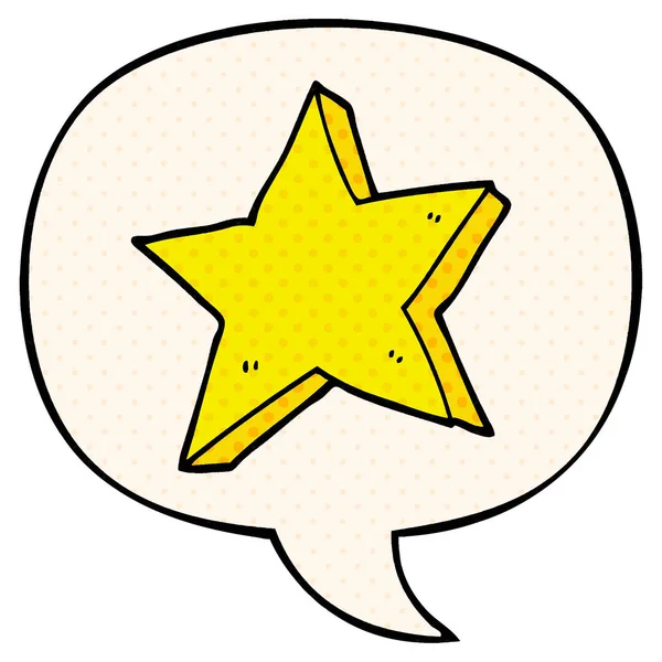 cartoon star and speech bubble in comic book style