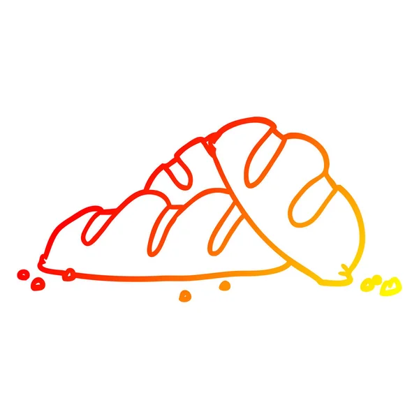 Ζεστή γραμμή ντεγκραντέ που ζωγραφίζει καρβέλια φρεσκοψημένο ψωμί — Διανυσματικό Αρχείο