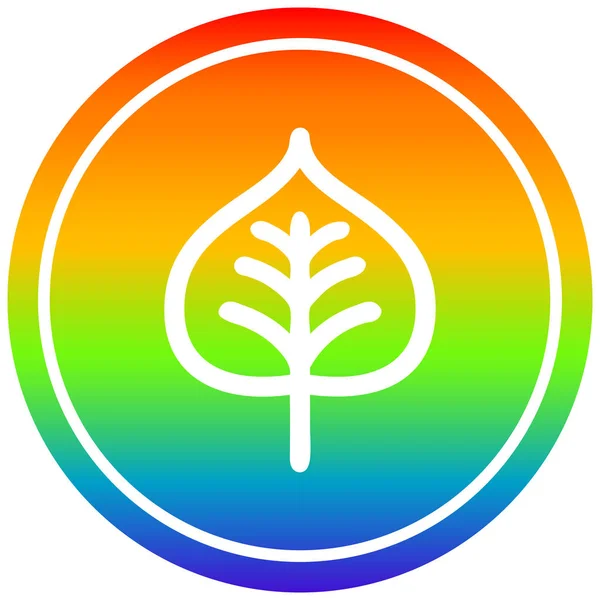 Натуральний листок круглий в веселковому спектрі — стоковий вектор