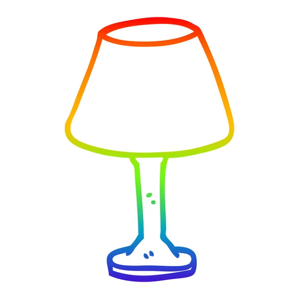 Rainbow gradient ligne dessin dessin dessin animé lampe décorative — Image vectorielle