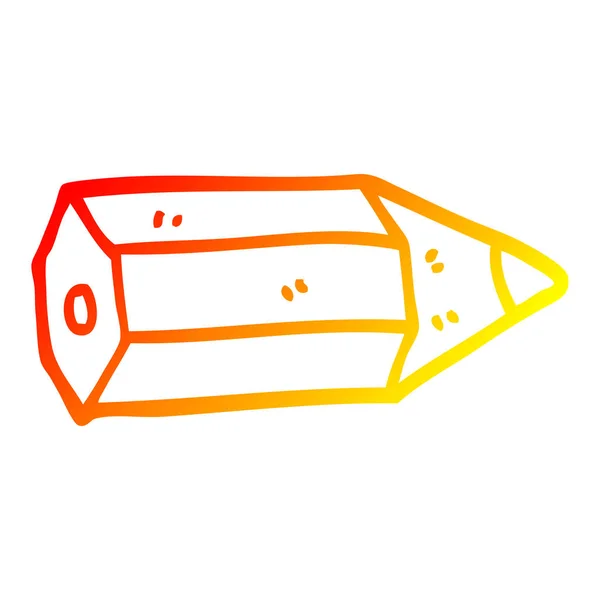 Linha gradiente quente desenho lápis de desenho animado —  Vetores de Stock