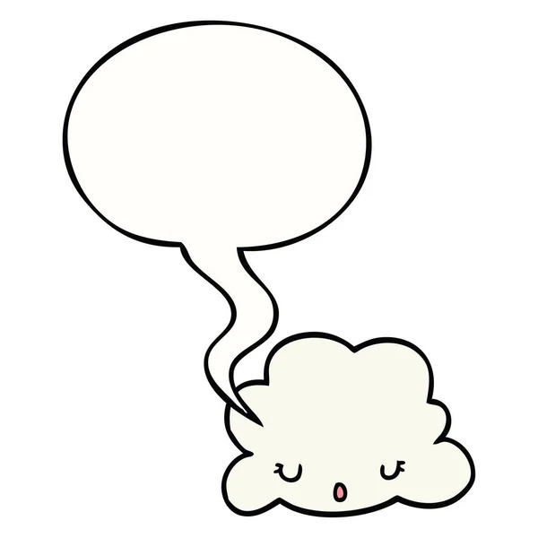 Nuage de dessin animé mignon et bulle de parole — Image vectorielle