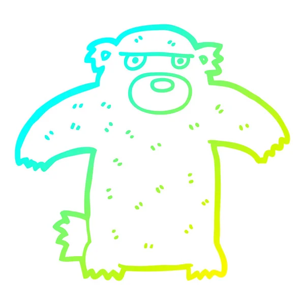 Čára studené přechodové čáry kresba kreslená medvěd — Stockový vektor