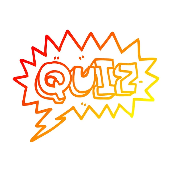 Linha gradiente quente desenho cartoon fonte quiz — Vetor de Stock