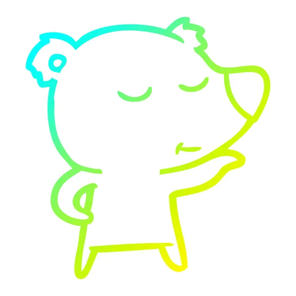 冷梯度线绘制快乐卡通熊 — 图库矢量图片