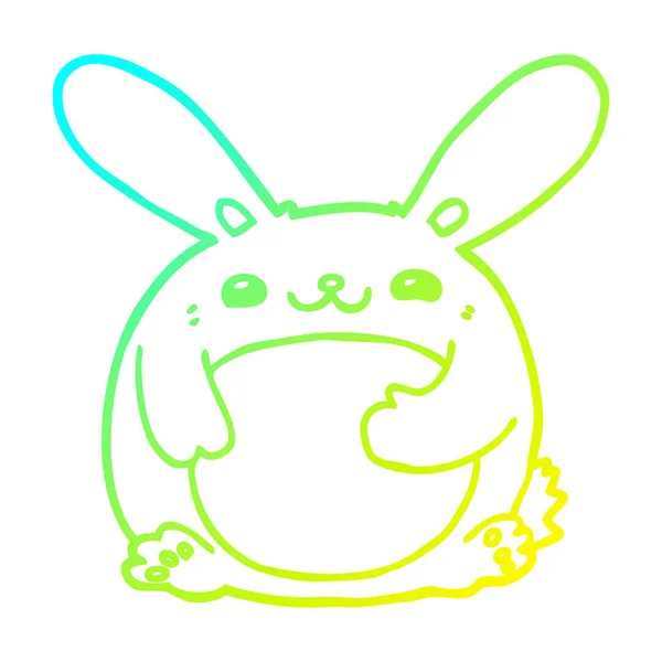 Cold gradient line drawing cartoon rabbit — Stock Vector