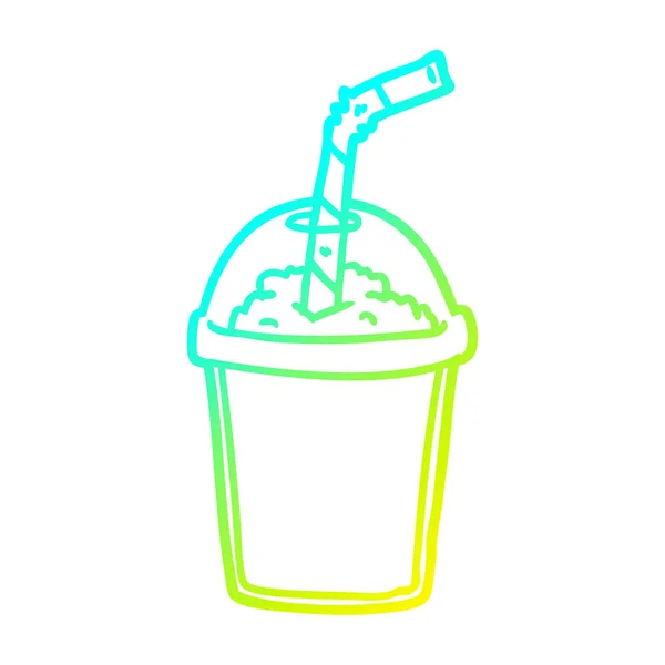 Kall gradient linje ritning Iced smoothie — Stock vektor