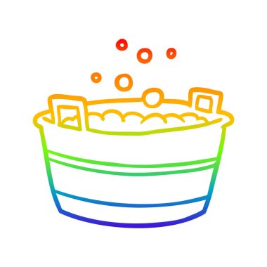 gökkuşağı degrade çizgi çizim eski tin banyo su dolu