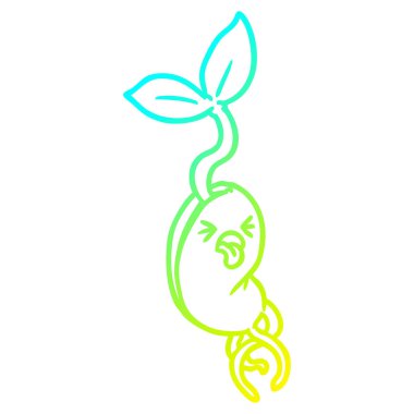 soğuk degrade çizgi çizim karikatür filizlenen fide