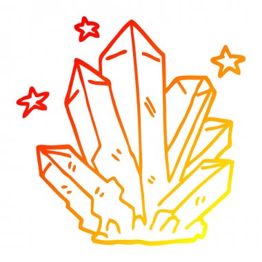 sıcak degrade çizgi çizim karikatür sihirli kristal