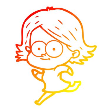 sıcak degrade çizgi çizim mutlu karikatür kız