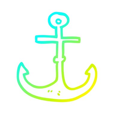 soğuk degrade çizgi çizim karikatür gemi çapa