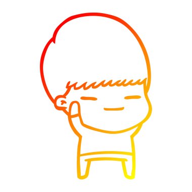 sıcak degrade çizgi çizim karikatür kendini beğenmiş çocuk