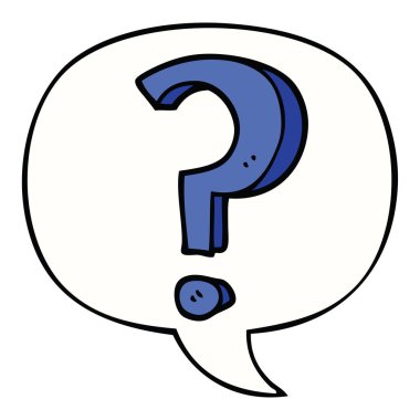 çizgi film soru işareti ve konuşma balonu