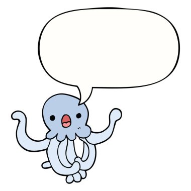 karikatür denizanası ve konuşma balonu