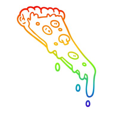 gökkuşağı degrade çizgi pizza karikatür dilim çizim