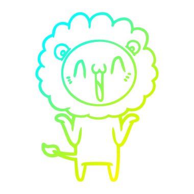 soğuk degrade çizgi çizim mutlu karikatür aslan