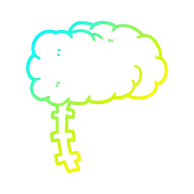 soğuk degrade çizgi çizim karikatür beyin