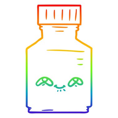 gökkuşağı gradyan çizgi çizim karikatür hap kavanoz