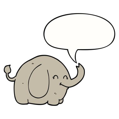 karikatür fil ve konuşma balonu