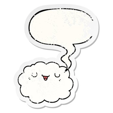 karikatür bulut ve konuşma balonu sıkıntılı etiket