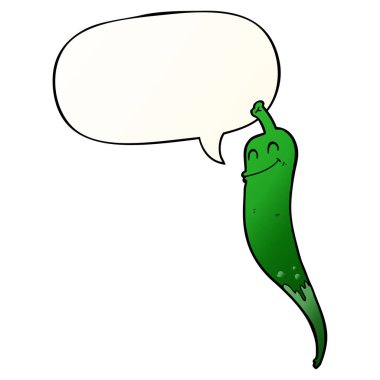 çizgi film biber ve konuşma balonu pürüzsüz degrade tarzında