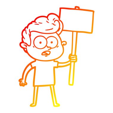 sıcak degrade çizgi çizim karikatür adam bakan