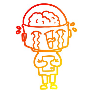 sıcak degrade çizgi çizim karikatür ağlayan robot