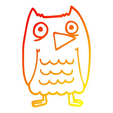 sıcak degrade çizgi çizim komik karikatür baykuş