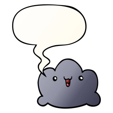 düzgün degrade tarzında karikatür bulut ve konuşma balonu