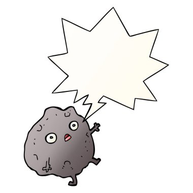 çizgi film kaya düşme ve konuşma balonu pürüzsüz degrade tarzında