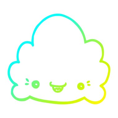 soğuk degrade çizgi çizim karikatür bulut