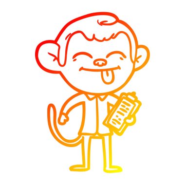 sıcak degrade çizgi çizim komik karikatür maymun